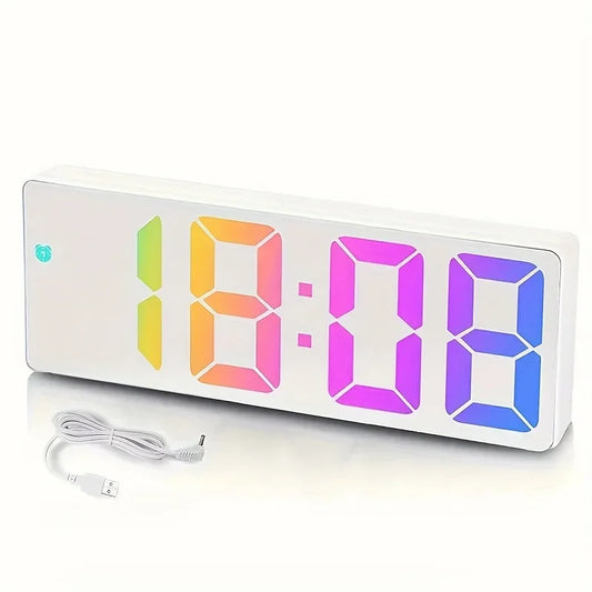 Alarm Clock Mirror Display USB & Battery Powered