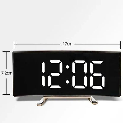 Alarm Clock Mirror LED Display Silent USB or Battery Powered