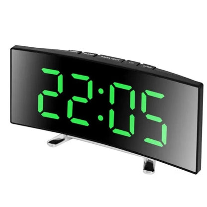 Alarm Clock Mirror LED Display Silent USB or Battery Powered