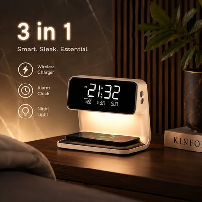 Alarm Clock Touch Dimmable LED & Wireless Charger