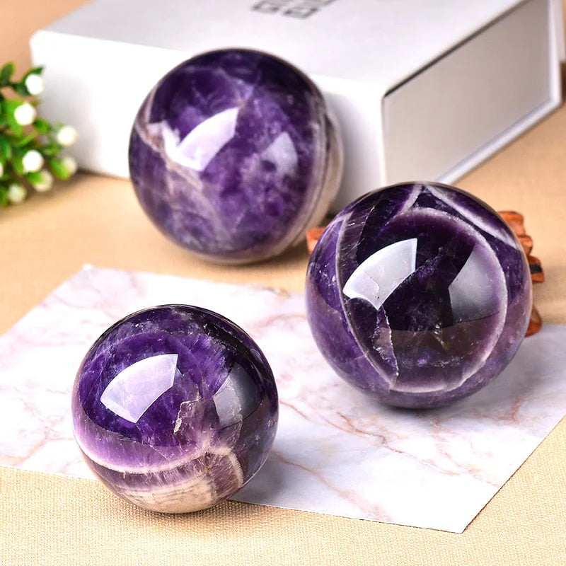 Amethyst Sphere Hand-Polished Stand Included