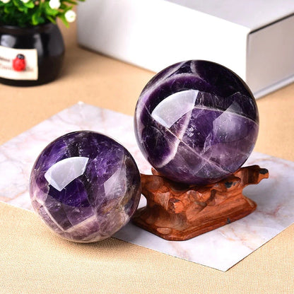 Amethyst Sphere Hand-Polished Stand Included