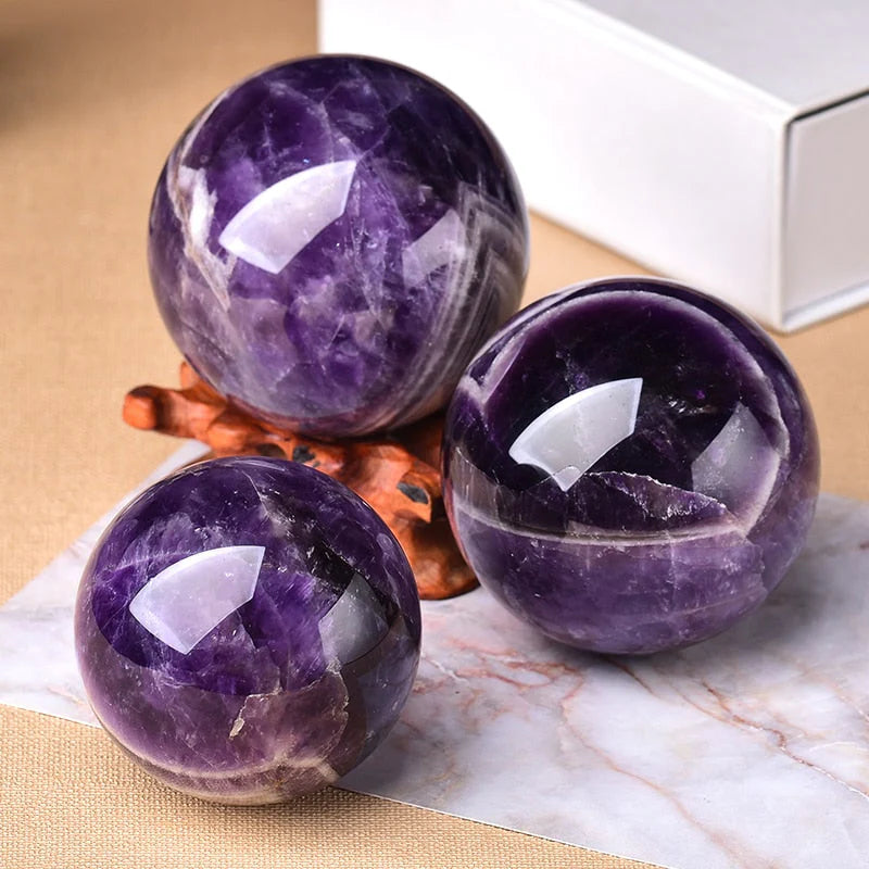 Amethyst Sphere Hand-Polished Stand Included