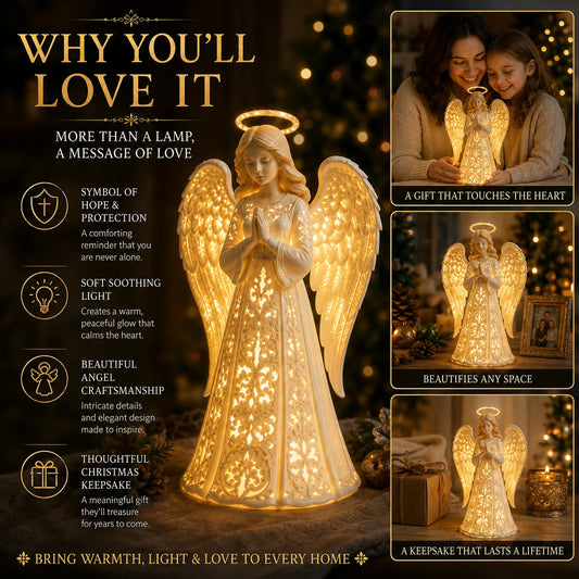 Angel Light Figure Praying Pose Warm LED Glow