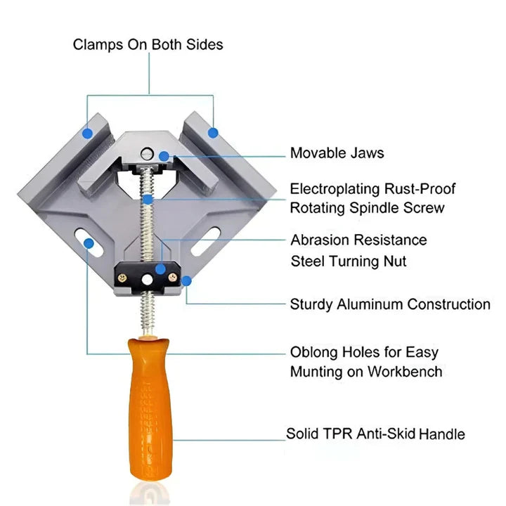 Angle Clamp 90 Degree Precision Aluminum Alloy Non-Slip Handle