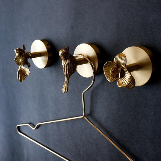 Animal Coat Hook Solid Brass Gold Finish