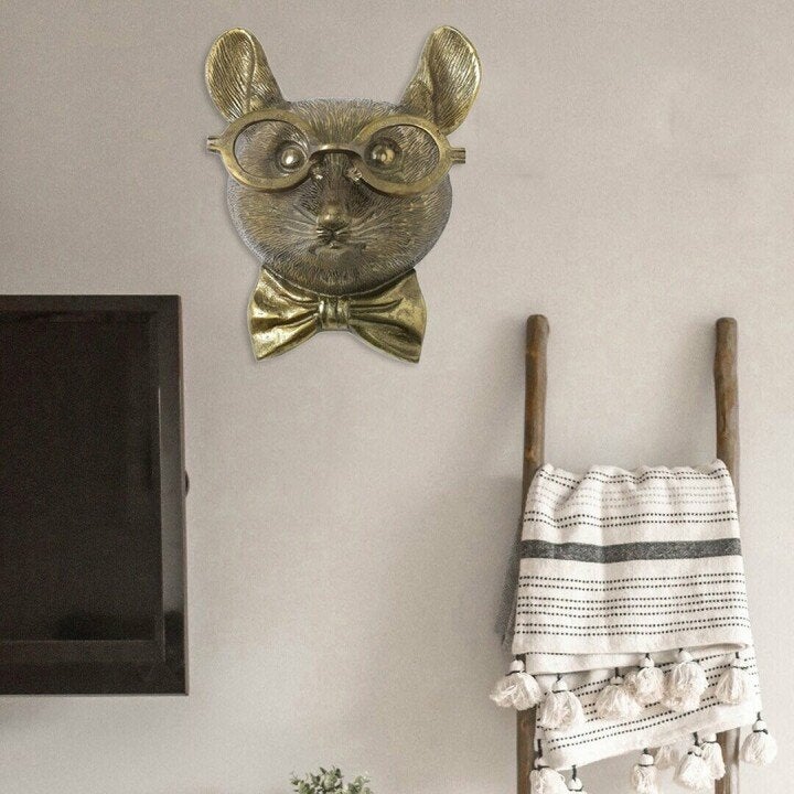 Animal Head Wall Sculpture Hand-Painted Lightweight UV-Resistant