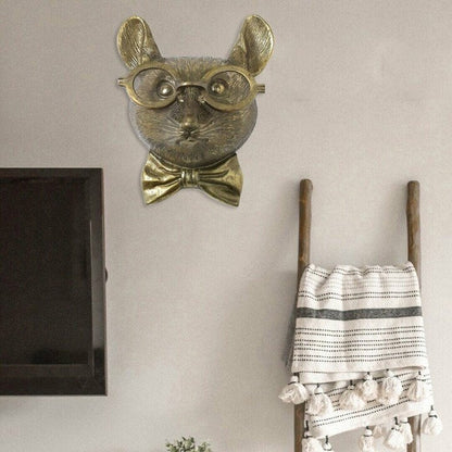 Animal Head Wall Sculpture Hand-Painted Lightweight UV-Resistant