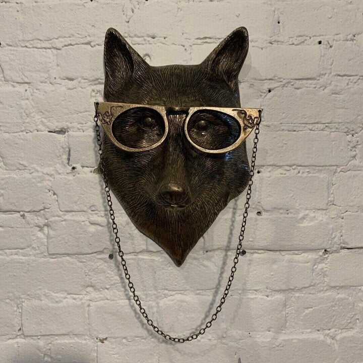 Animal Head Wall Sculpture Hand-Painted Lightweight UV-Resistant