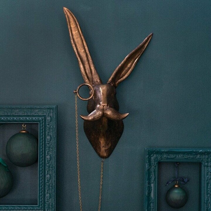 Animal Head Wall Sculpture Hand-Painted Lightweight UV-Resistant