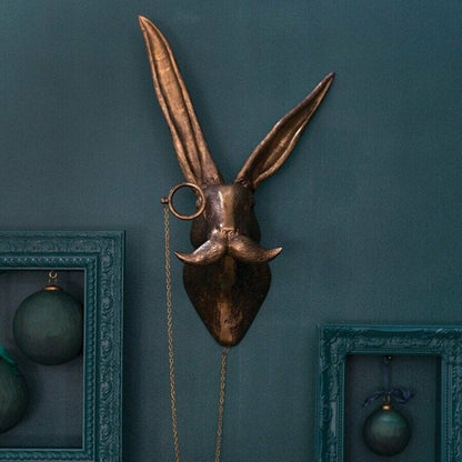 Animal Head Wall Sculpture Hand-Painted Lightweight UV-Resistant