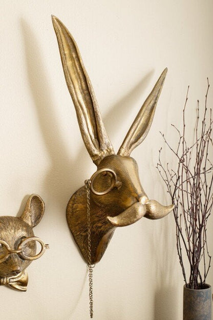 Animal Head Wall Sculpture Hand-Painted Lightweight UV-Resistant