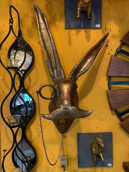 Animal Head Wall Sculpture Hand-Painted Lightweight UV-Resistant