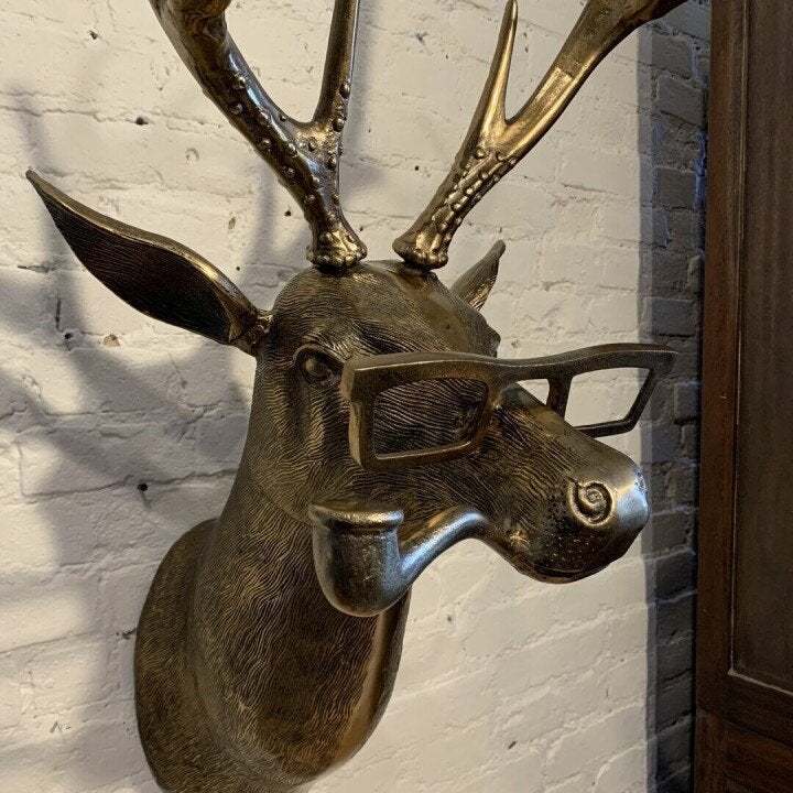 Animal Head Wall Sculpture Hand-Painted Lightweight UV-Resistant