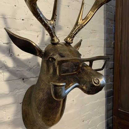 Animal Head Wall Sculpture Hand-Painted Lightweight UV-Resistant