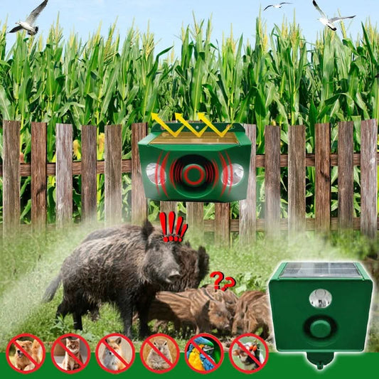 Animal Repellent Device Solar-Powered Motion-Activated Alarm