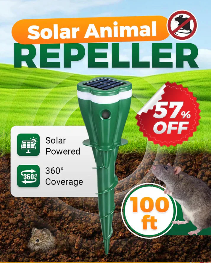 Animal Repellent Solar Powered Seismic Vibration Ground Spike