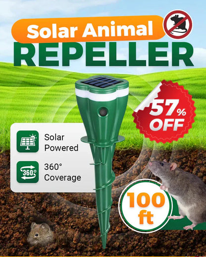 Animal Repellent Solar Powered Seismic Vibration Ground Spike