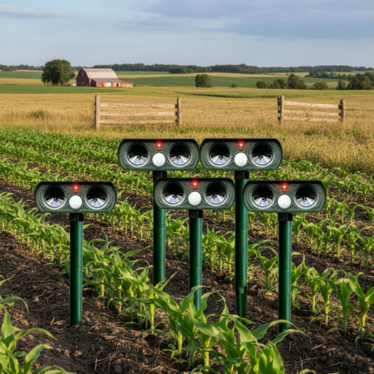 Animal Repeller Solar-Powered Ultrasonic Motion-Activated Weatherproof