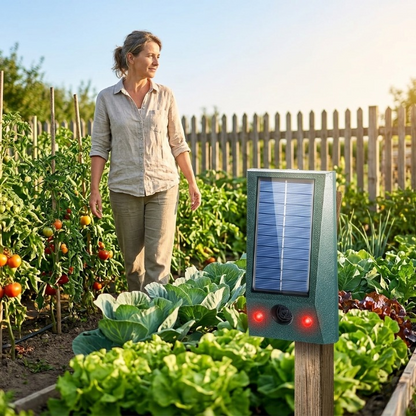 Animal Repeller Solar Powered Ultrasound, LED Flash & Motion Sensor