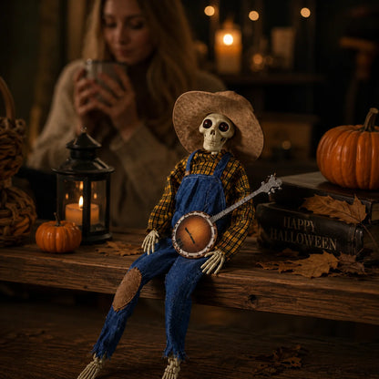 Animated Skeleton Duo Motion-Activated Music & LED Lights