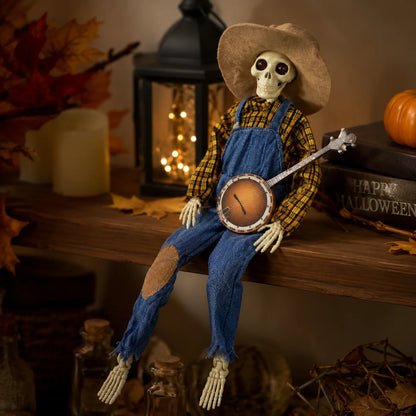 Animated Skeleton Duo Motion-Activated Music & LED Lights