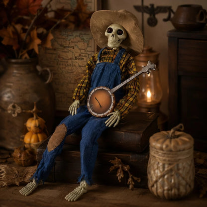 Animated Skeleton Duo Motion-Activated Music & LED Lights