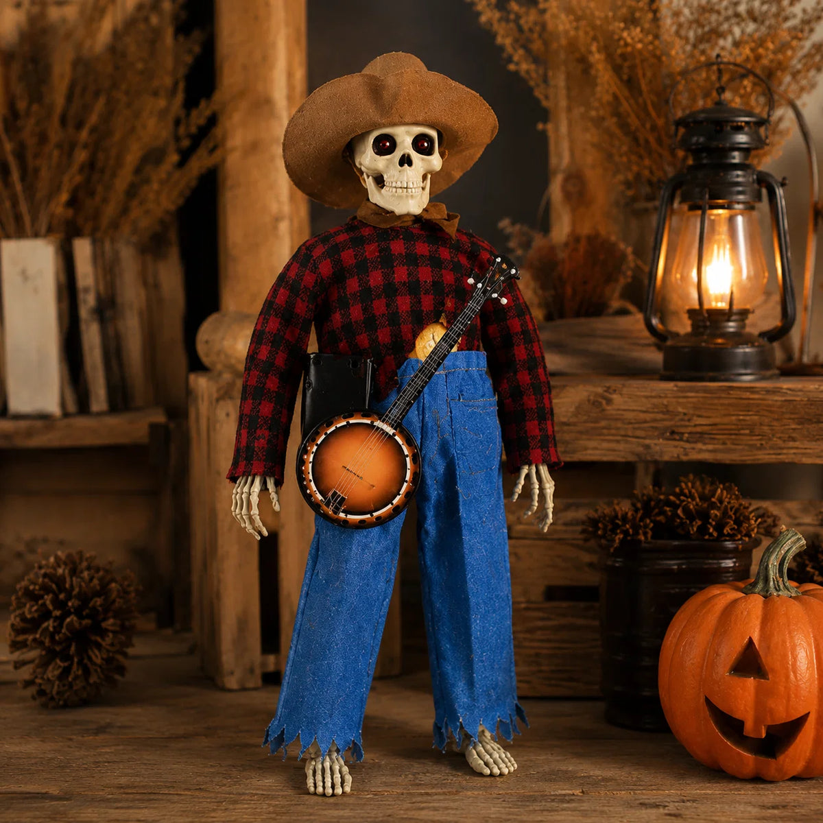 Animated Skeleton Duo Motion-Activated Music & LED Lights