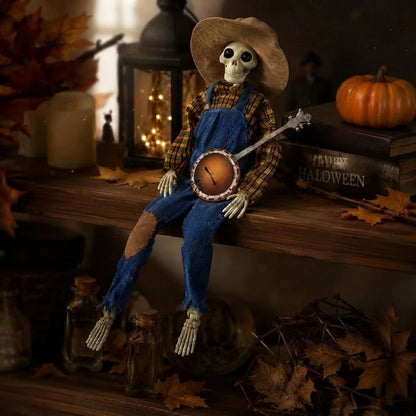 Animated Skeleton Duo Motion-Activated Music & LED Lights