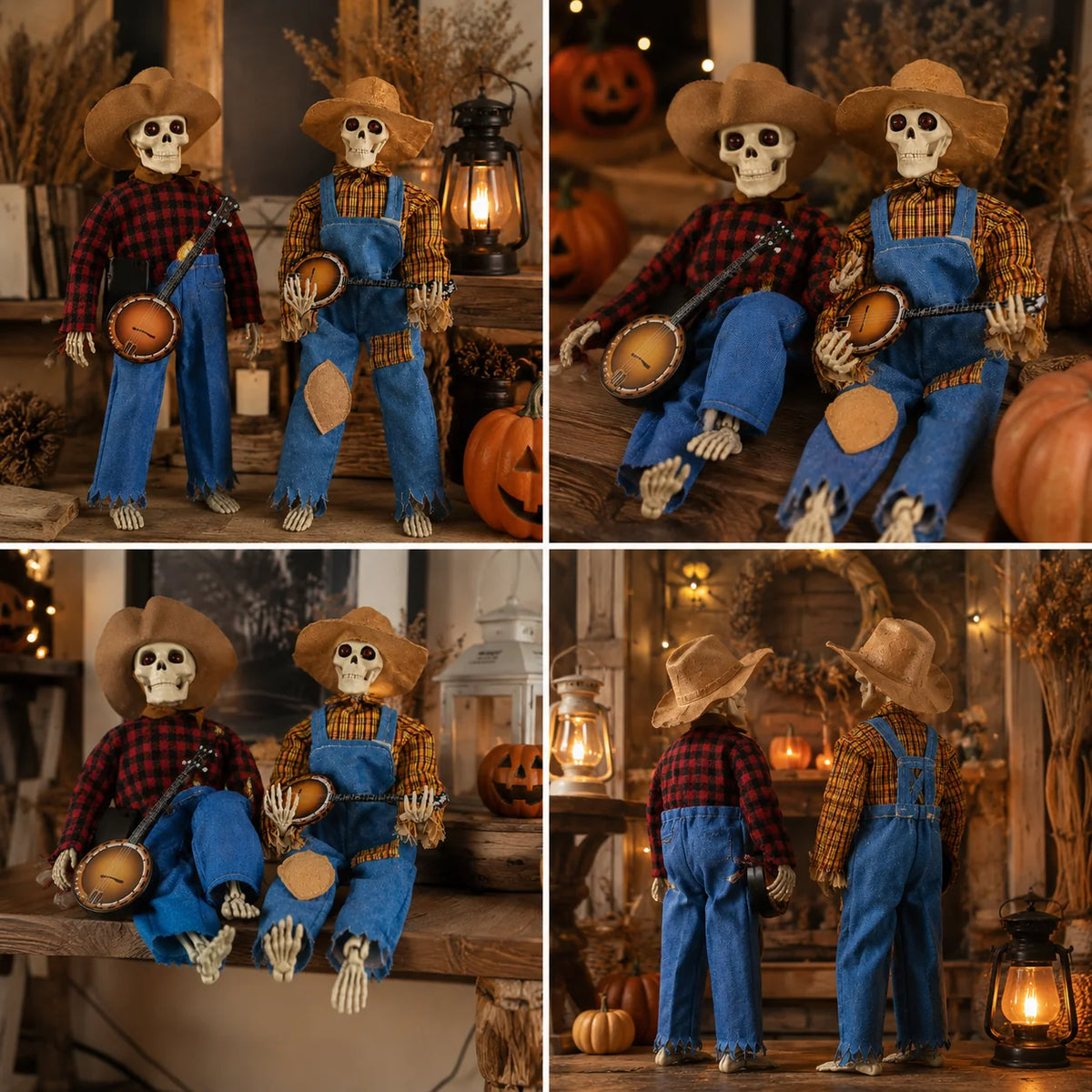 Animated Skeleton Duo Motion-Activated Music & LED Lights