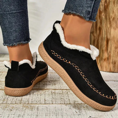 Ankle Boots Plush Lined Slip-On Textured Grip Sole