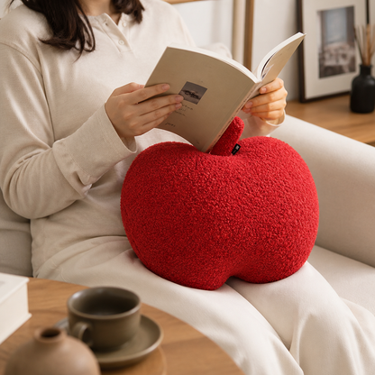 Apple-Shaped Throw Pillow (Machine-Washable)