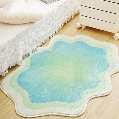 Area Rug Pastel Cloud Polyester Non-Slip Backing