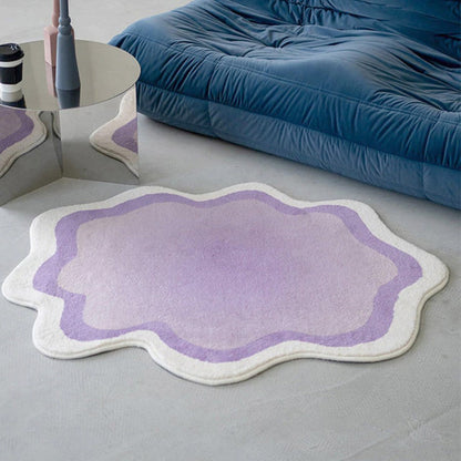 Area Rug Pastel Cloud Polyester Non-Slip Backing