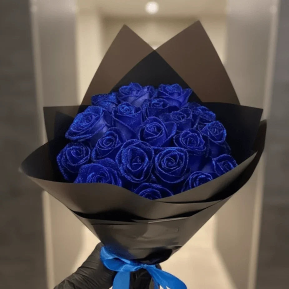 Artificial Rose Glitter Finish Gift Boxed