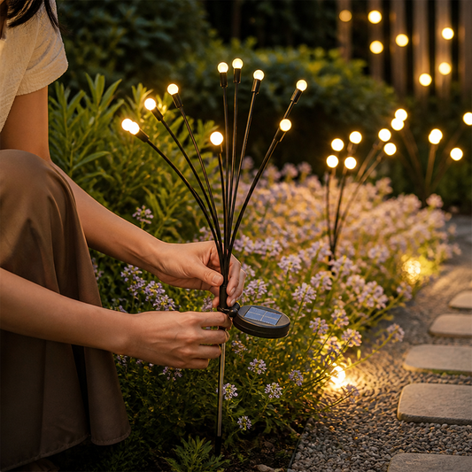 Dusk-to-Dawn Glow Worm Solar Garden Light
