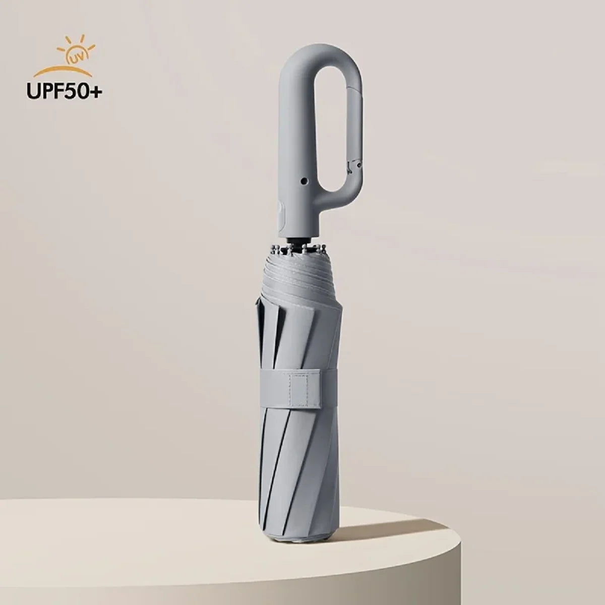 Automatic Folding Umbrella with Large Buckle Handle – Windproof & Space-Saving