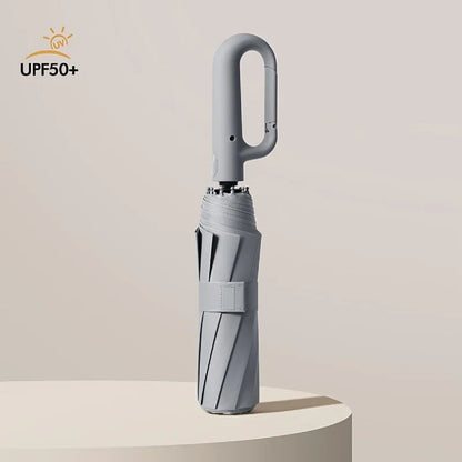 Automatic Folding Umbrella with Large Buckle Handle – Windproof & Space-Saving