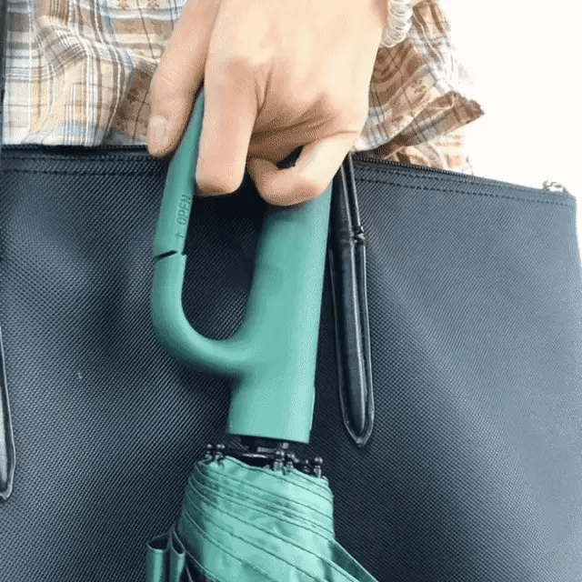 Automatic Folding Umbrella with Large Buckle Handle – Windproof & Space-Saving
