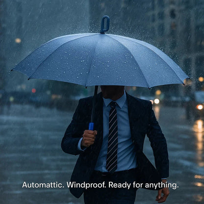 Automatic Folding Umbrella with Large Buckle Handle – Windproof & Space-Saving