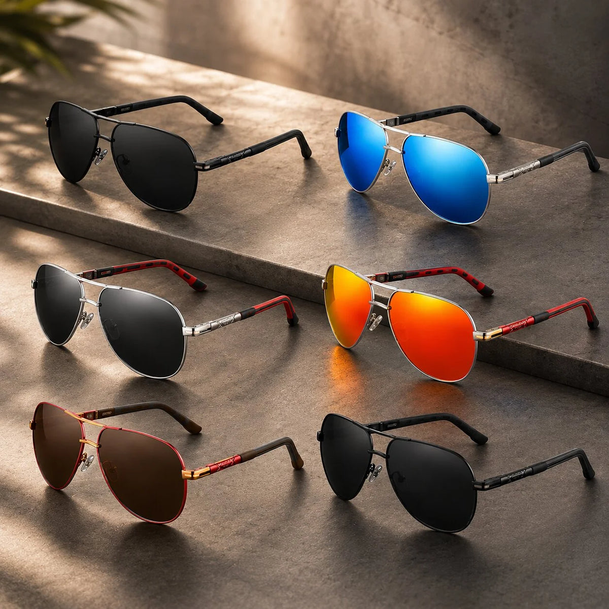 Aviator Sunglasses Polarized UV400 Lightweight Metal Frame
