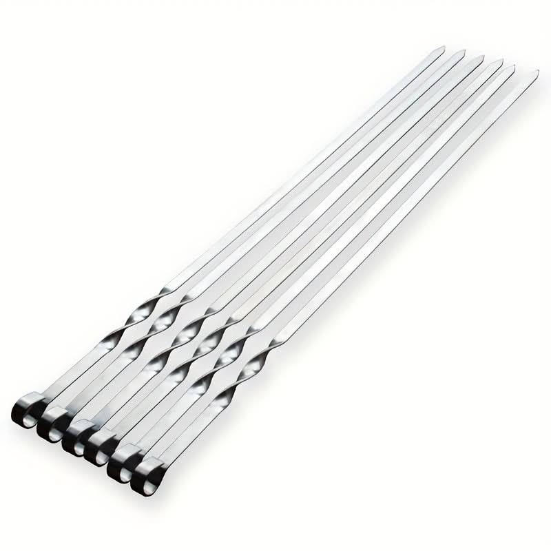 BBQ Skewer Set Extra-Long Handles Reusable Set of 6