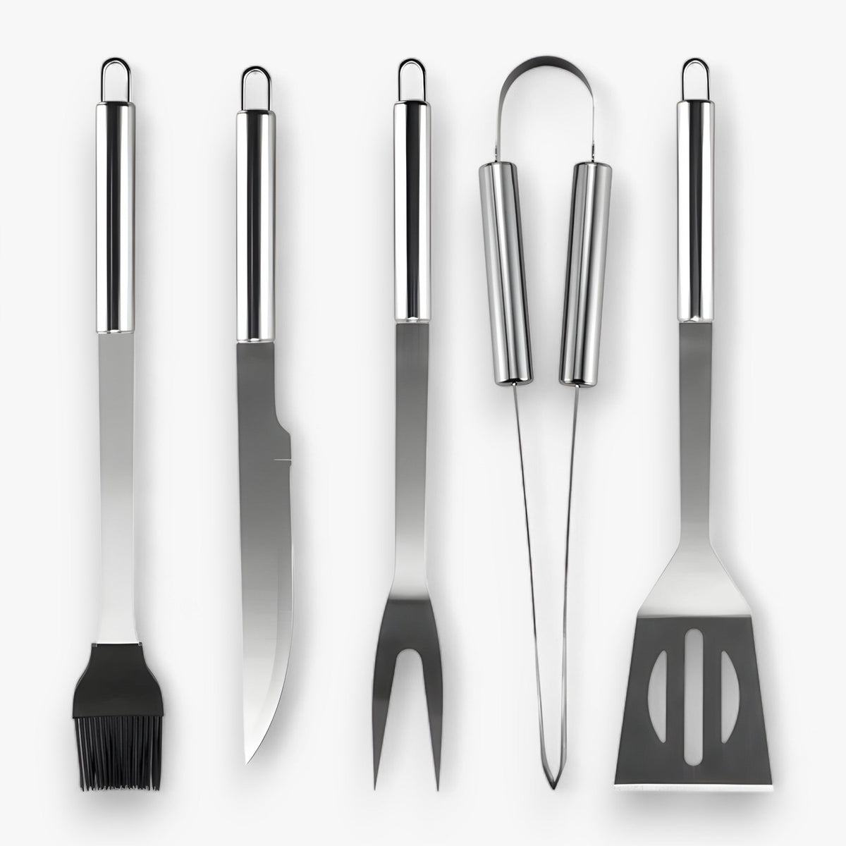 BBQ Utensil Set Stainless Steel Non-Slip Handles & Carrying Bag