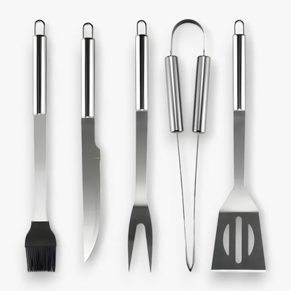 BBQ Utensil Set Stainless Steel Non-Slip Handles & Carrying Bag