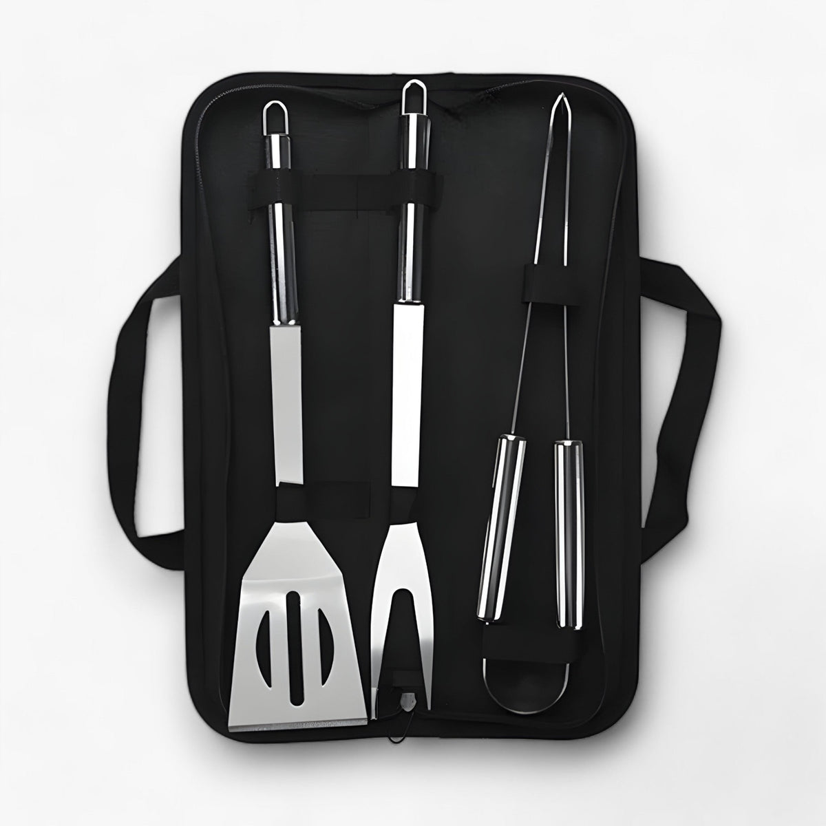 BBQ Utensil Set Stainless Steel Non-Slip Handles & Carrying Bag