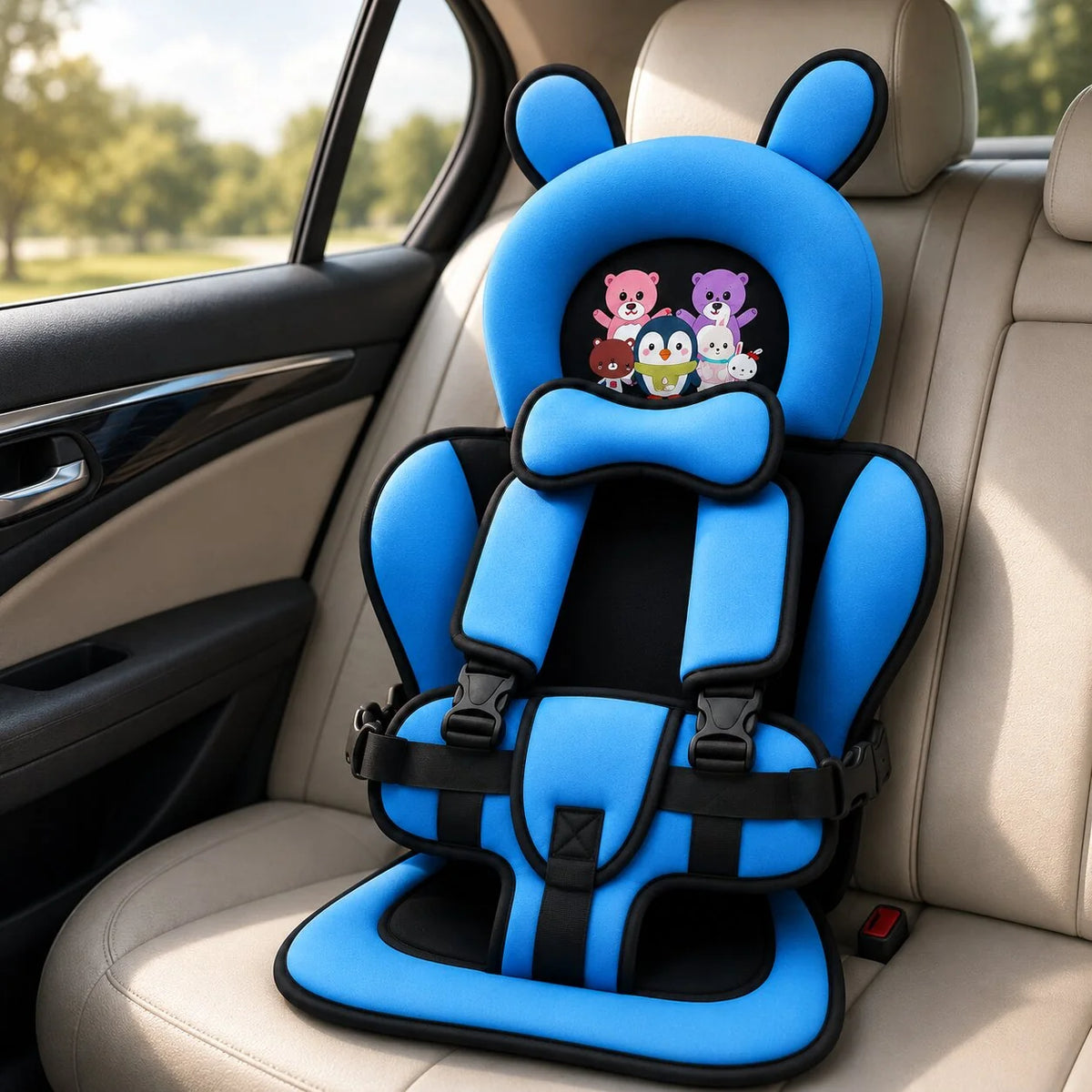 Baby Car Seat Bear-Shaped Padded Support Adjustable Strap