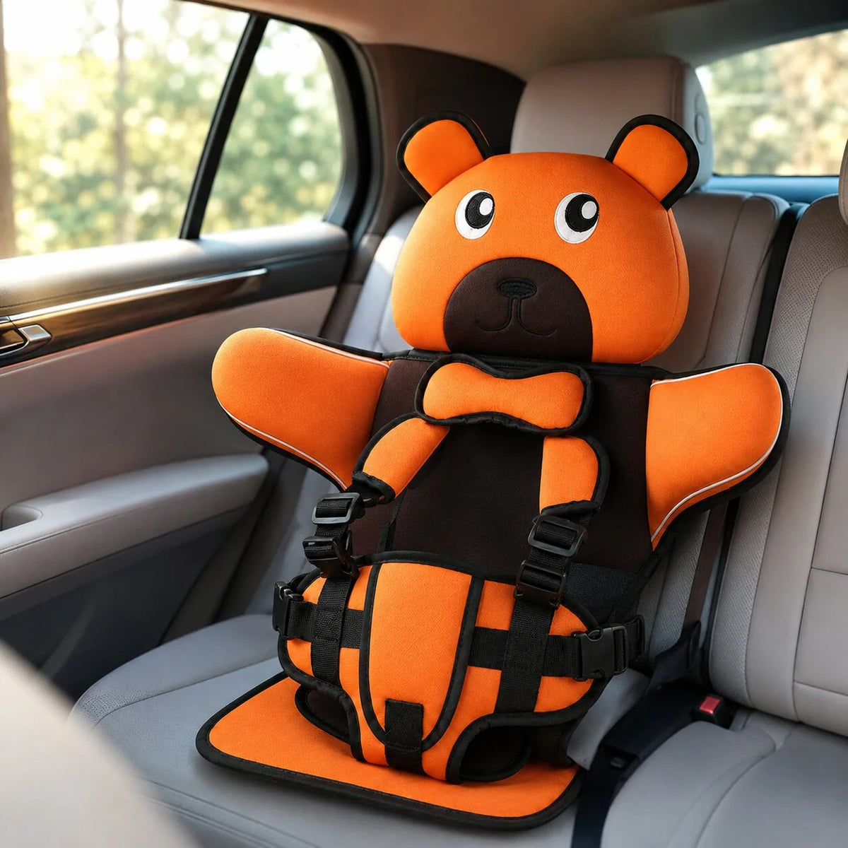 Baby Car Seat Padded Bear-Shaped Adjustable Strap