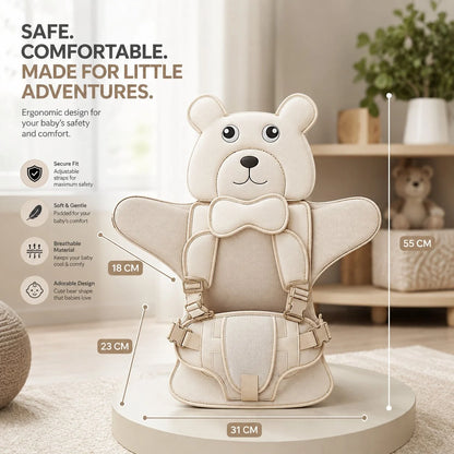 Baby Car Seat Padded Bear-Shaped Adjustable Strap