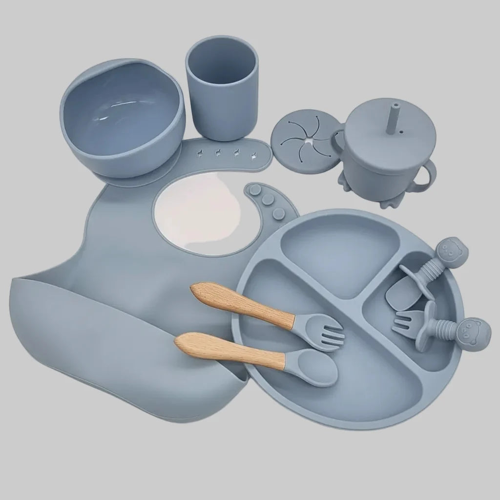 Baby Dinnerware Set 10-Piece Silicone Suction Base