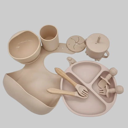 Baby Dinnerware Set 10-Piece Silicone Suction Base